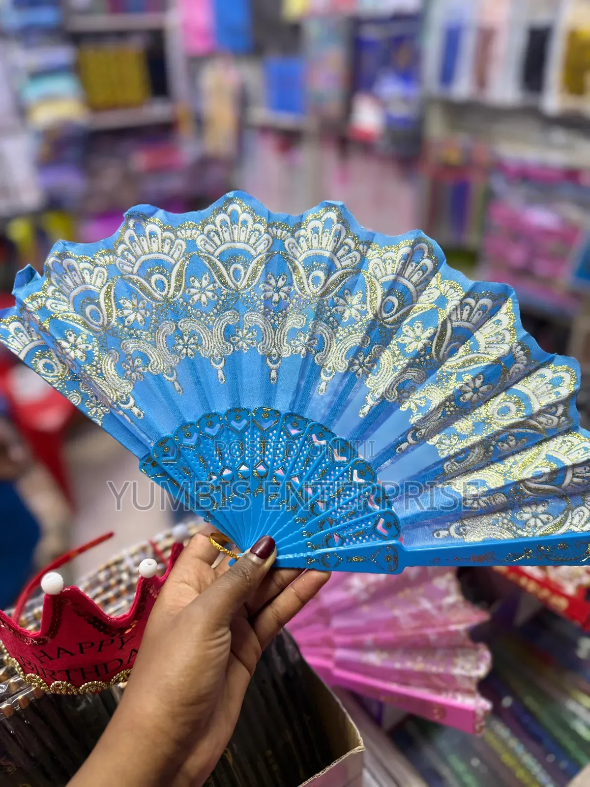Light Blue Hand Fan/Wedding Foldable Fans