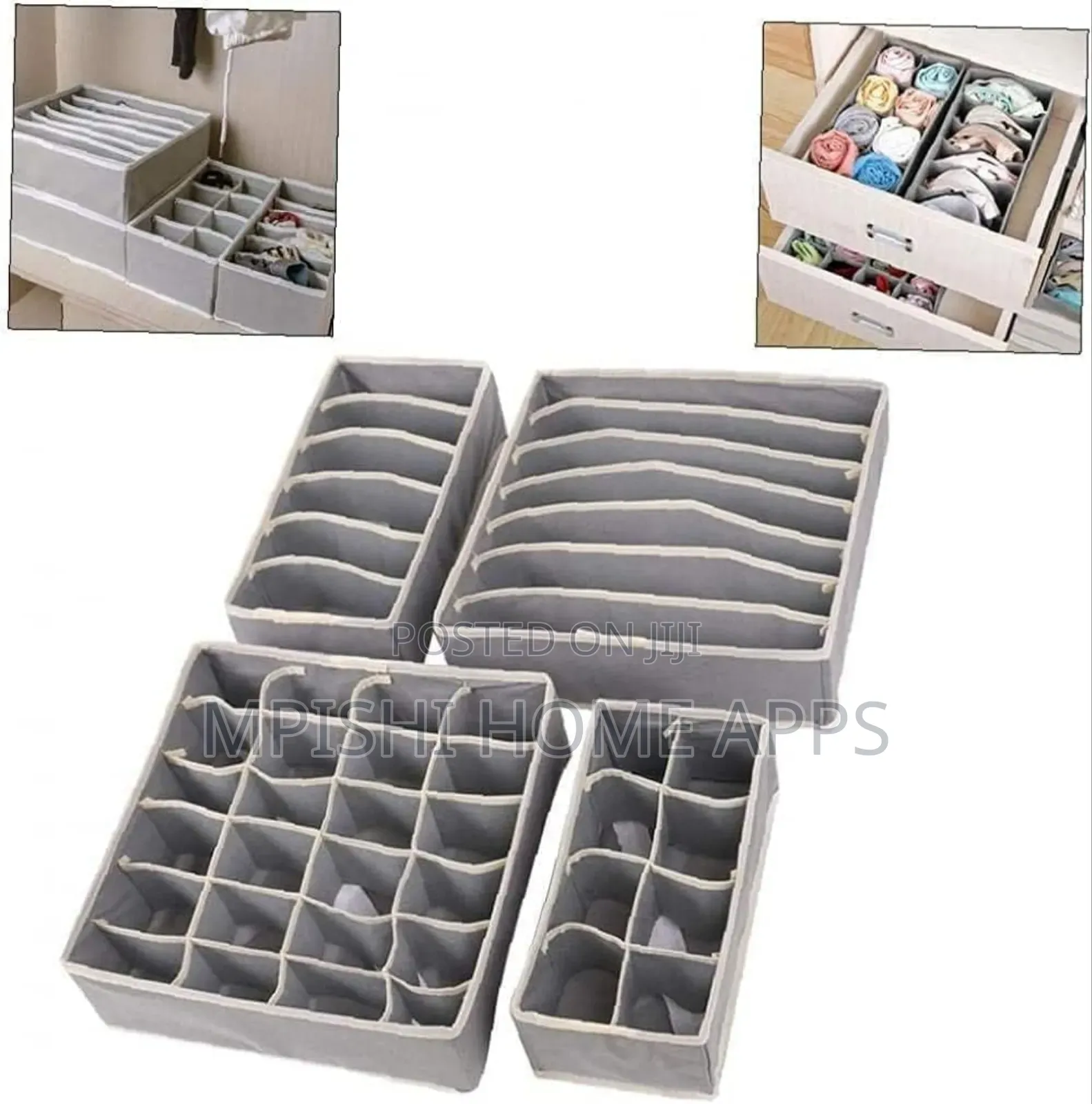 4pcs Collapsible Drawer Organizer