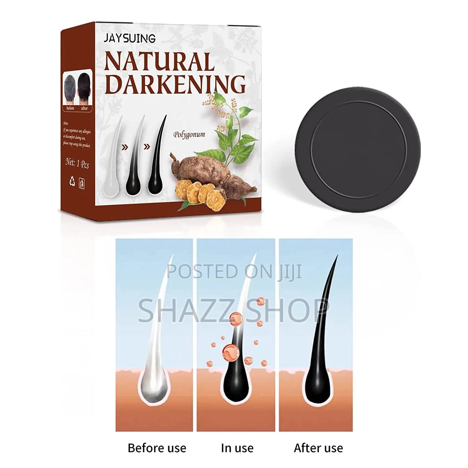 Hair Darkening Shampoo Bar, Black Soap