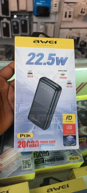 Awei P13k 22.5w Fast Charging Power Bank.