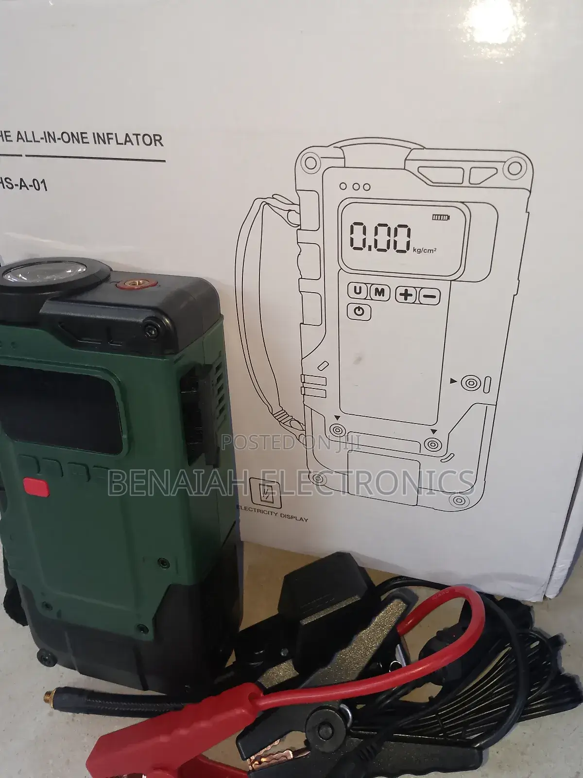 Car Jump Starter With Inflator (Three in One)