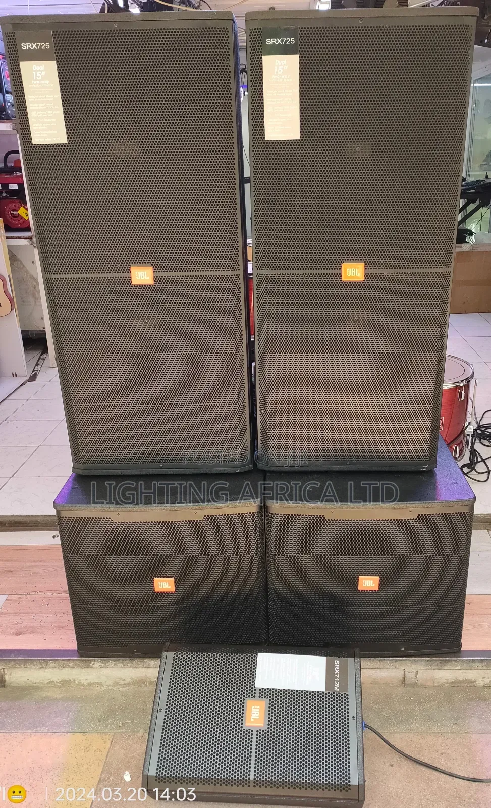 (2)15" JBL Full Range Speakers -(2)18" JBL Bass Speakers - 12" Monitor