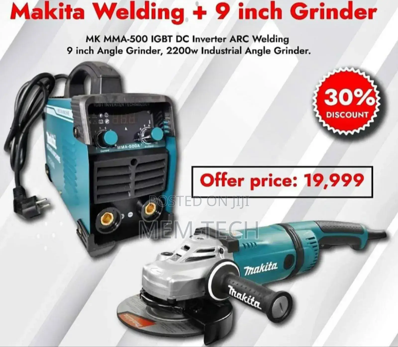 500ah Makita Welding Machine +9" Makita Grinder