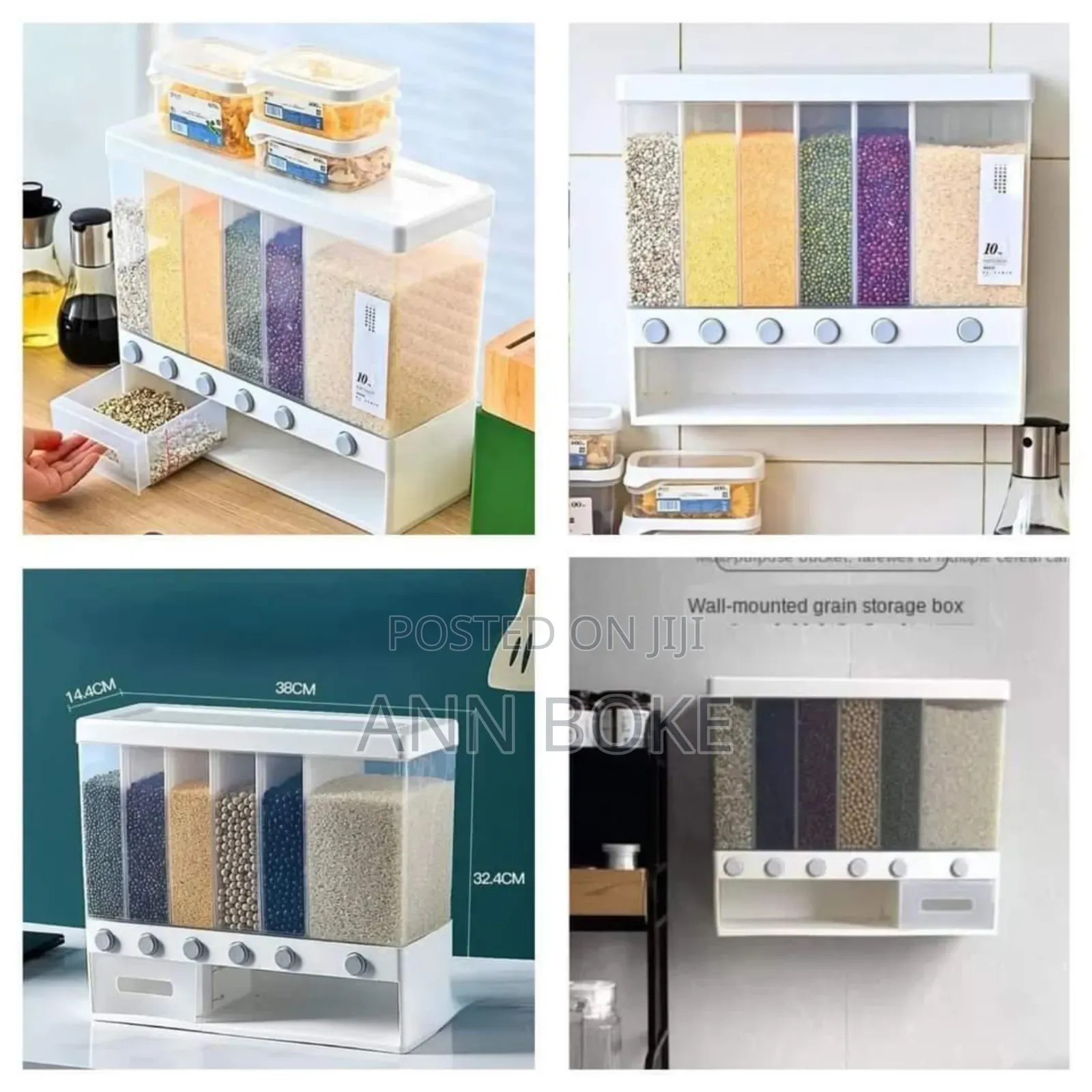 Partitioned Multifunctional Cereal/Rice Dispenser