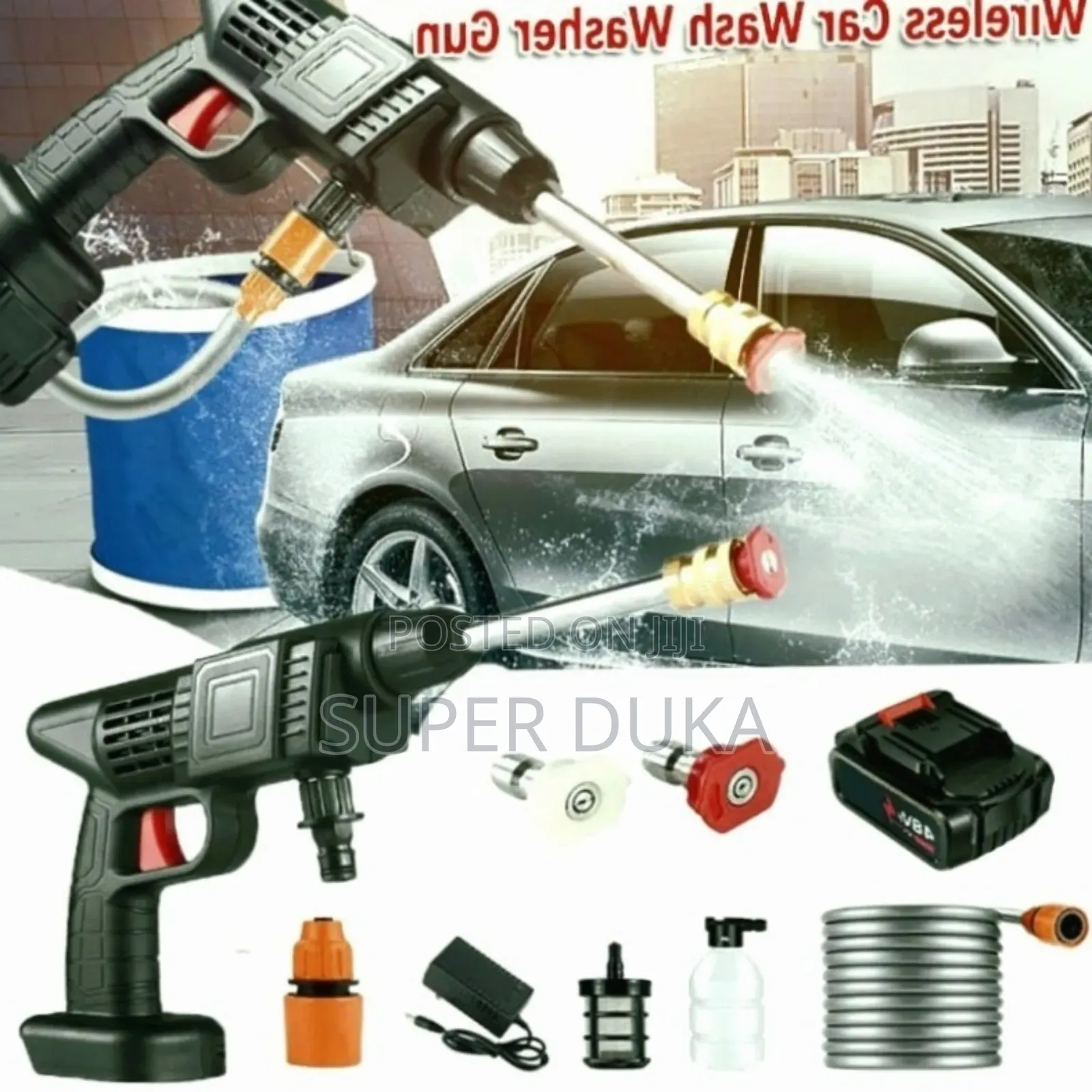 Wireless Car Wash Spray Gun With Portable 2 Lithium Battery