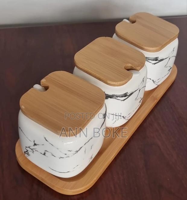 *Ja7735 or Jac7735 3pc Set of 3 Ceramic Marble Cruet - thumbnail 2