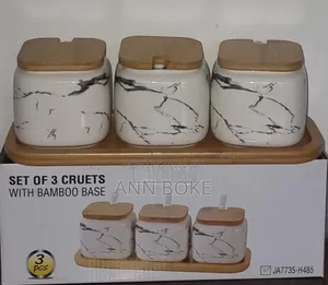 *Ja7735 or Jac7735 3pc Set of 3 Ceramic Marble Cruet