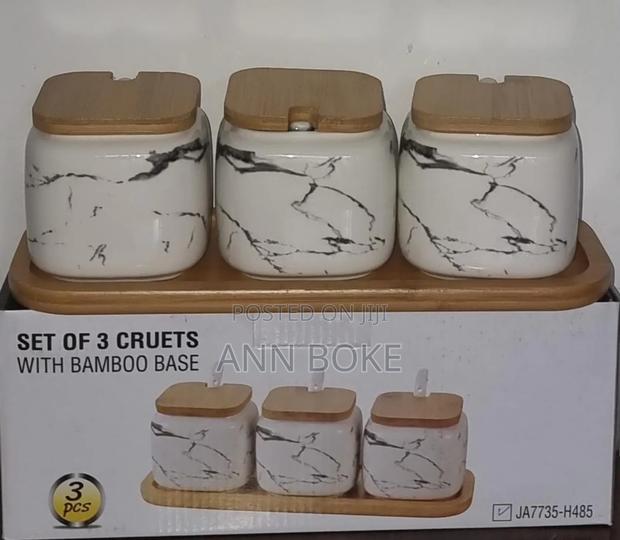 *Ja7735 or Jac7735 3pc Set of 3 Ceramic Marble Cruet - thumbnail 4