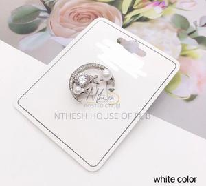 White Colour With Pearls Brooches - main view