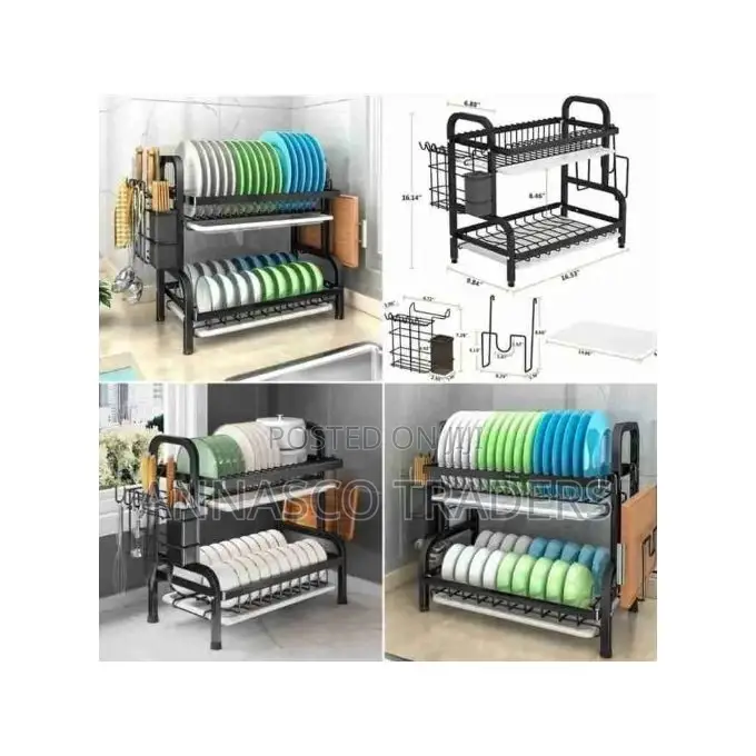2 Tier Dish Rack With Cutlery Holder