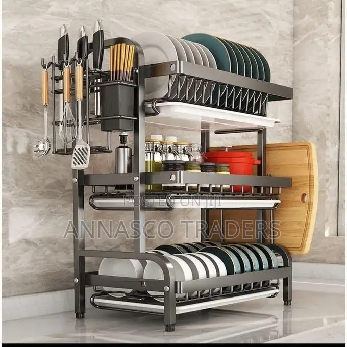 Metallic Dish Rack 3 Layer