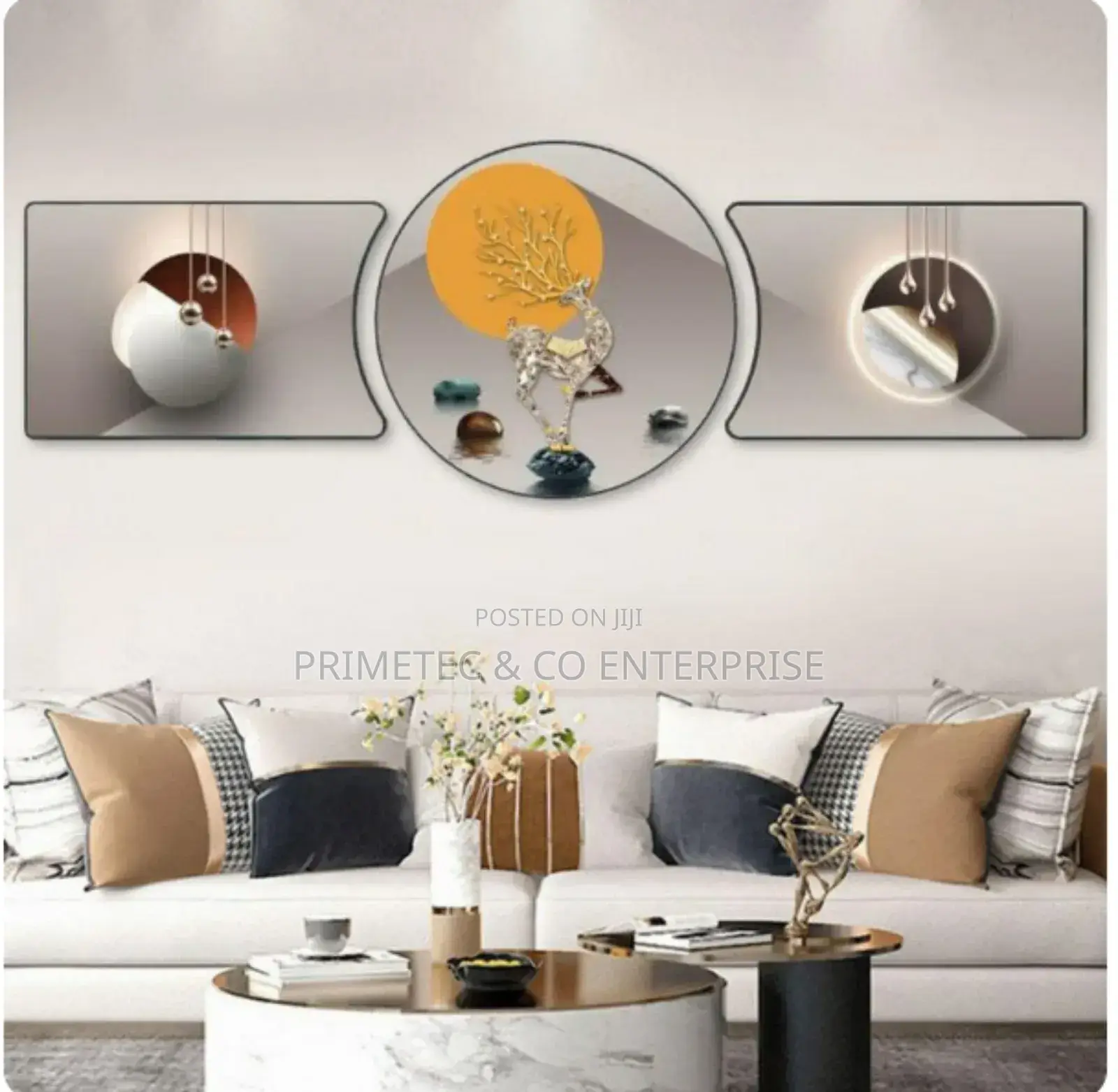 3pcs Crystal Porcelain Decorative Painting