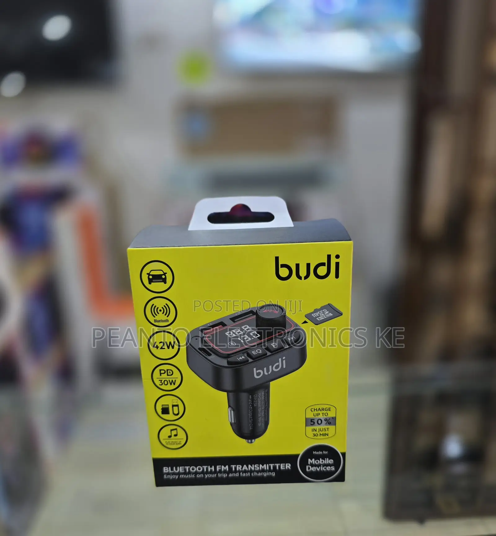 Budi Fm Transmitter for Car, Bluetooth 5.0 Car Radio Audio