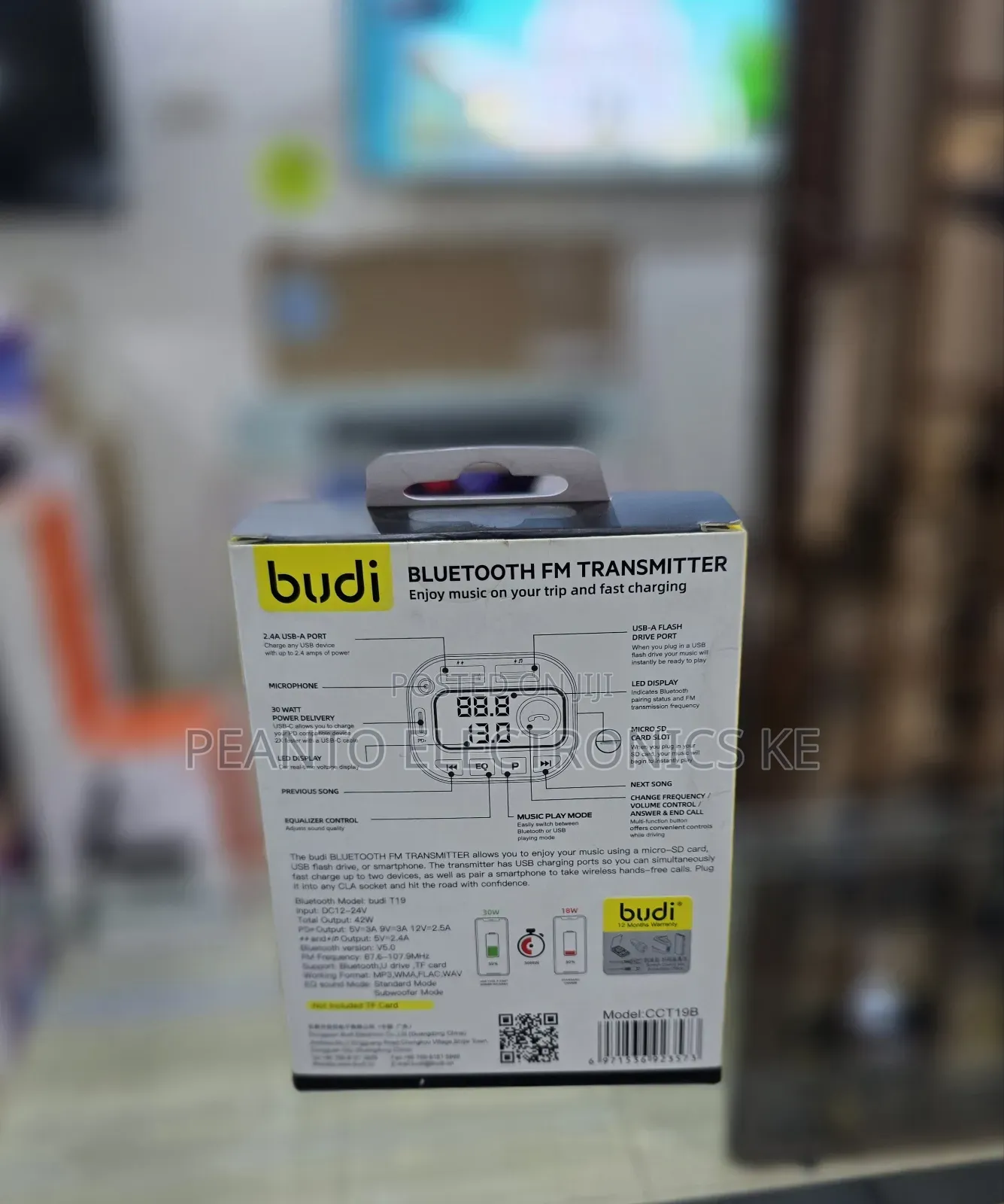 Budi Fm Transmitter for Car, Bluetooth 5.0 Car Radio Audio