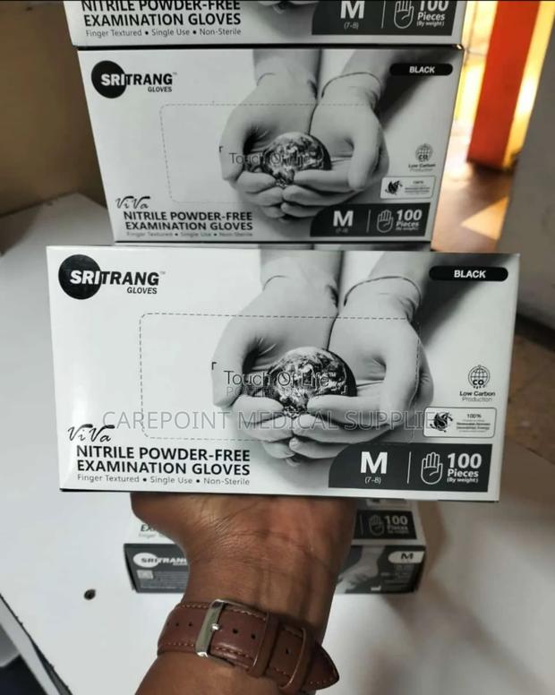 Nitrile Powder Free Black Gloves