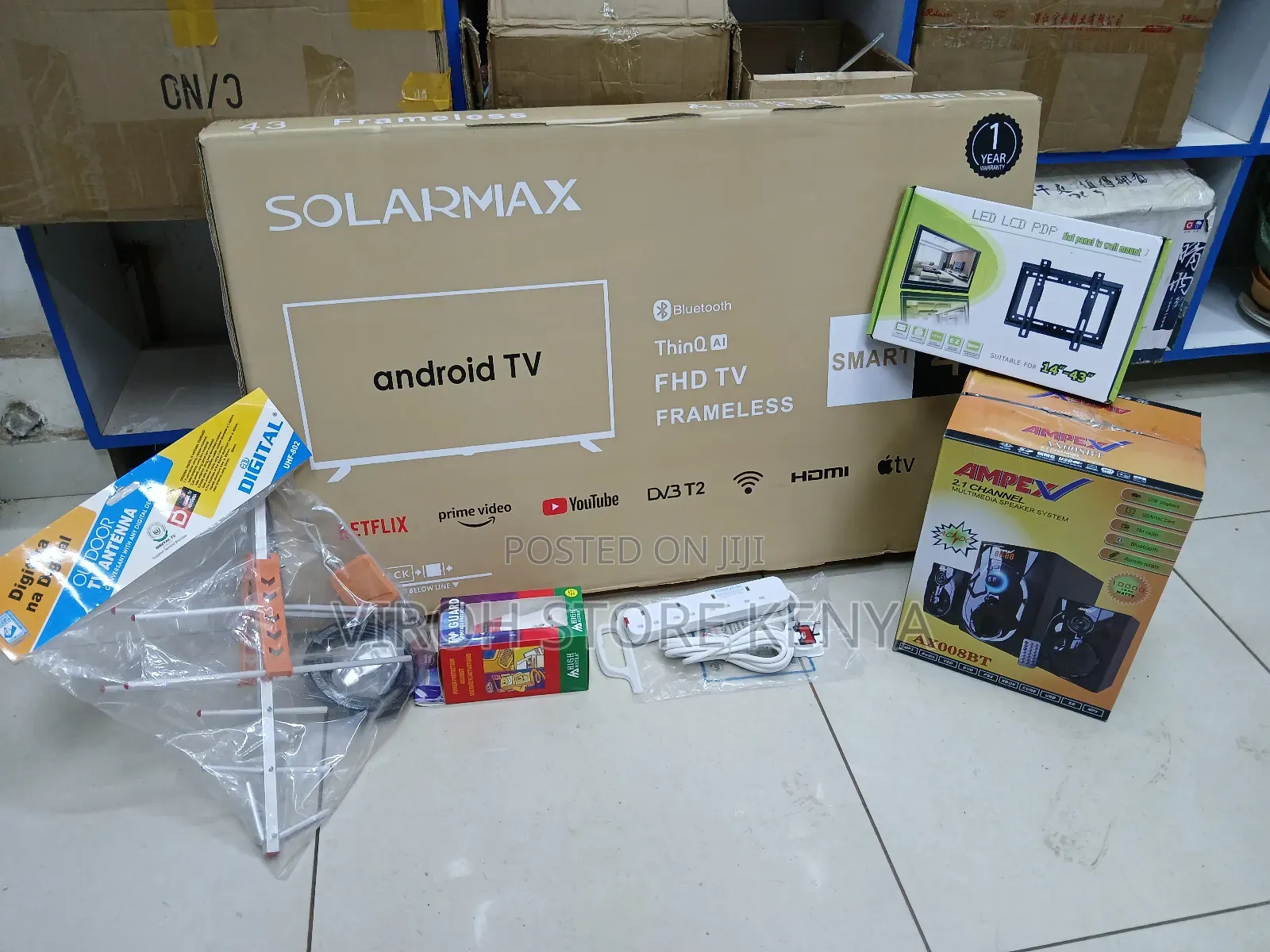 Solarmax 43 Inches Android Tv + Woofer + Wall Mount