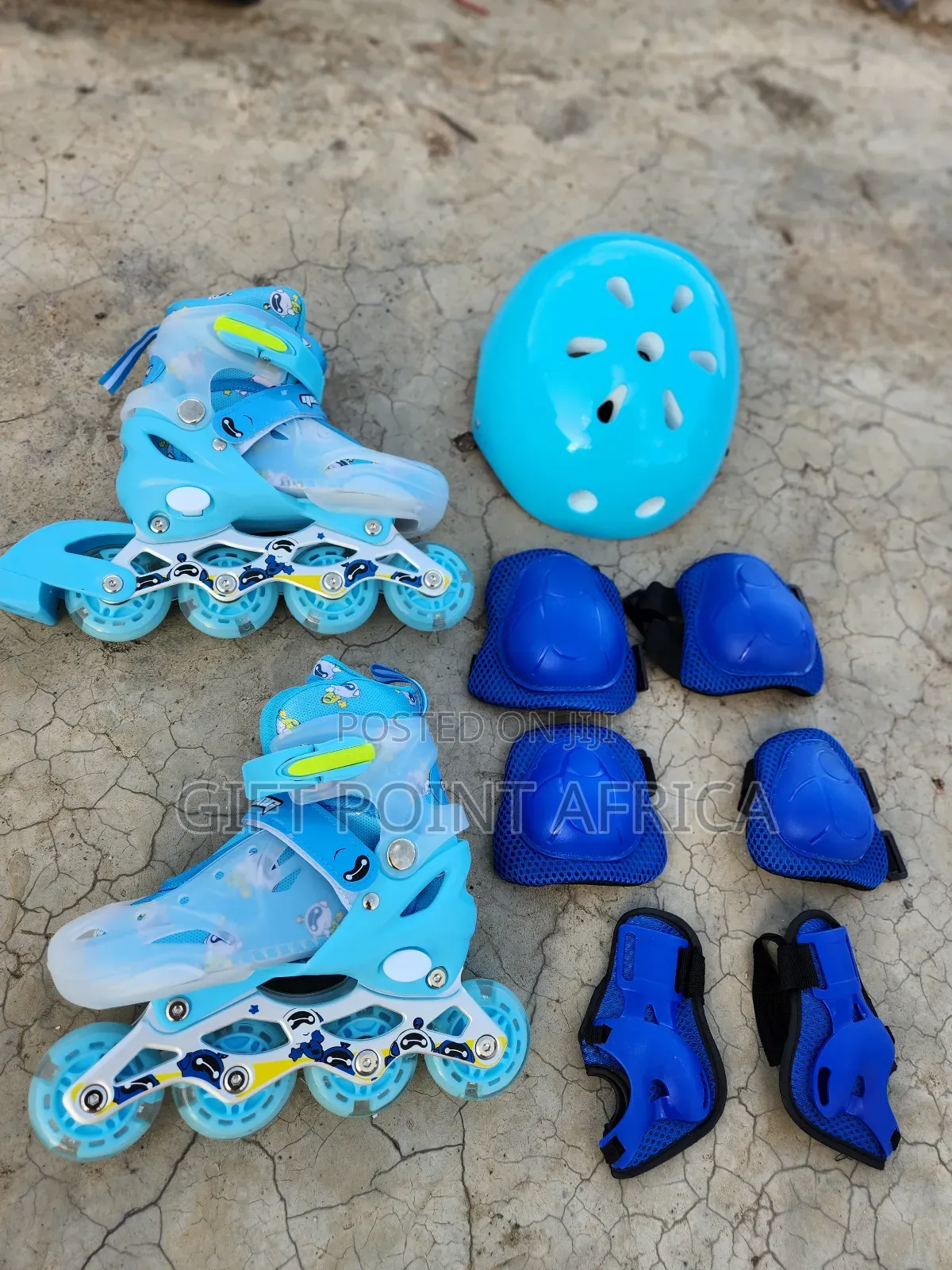 Blue Adjustable Set of Roller Skates for Kids