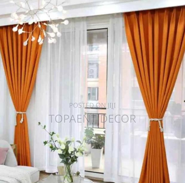 Orange Designed Window Curtains and Sheers