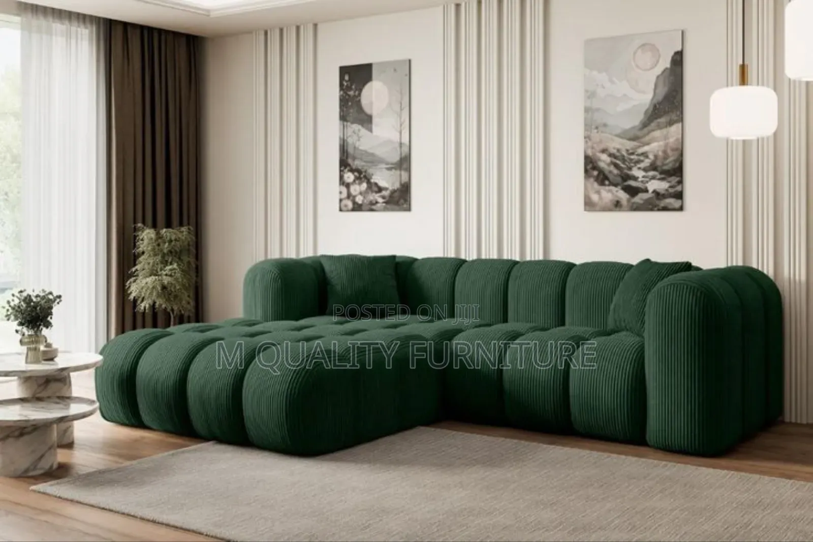 Green Unique Bubble Corner Couch