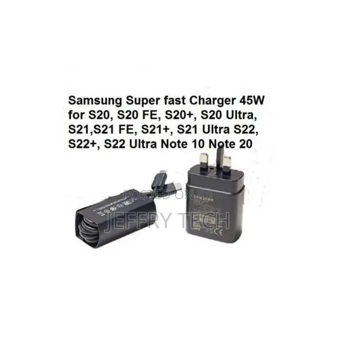 Samsung 45w Super Fast Charge Adaptive Charging for Note 20