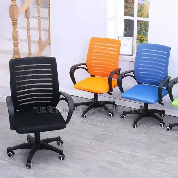 Office Chair:Trendy Scarlet Upholstered Strong Mesh Backrest