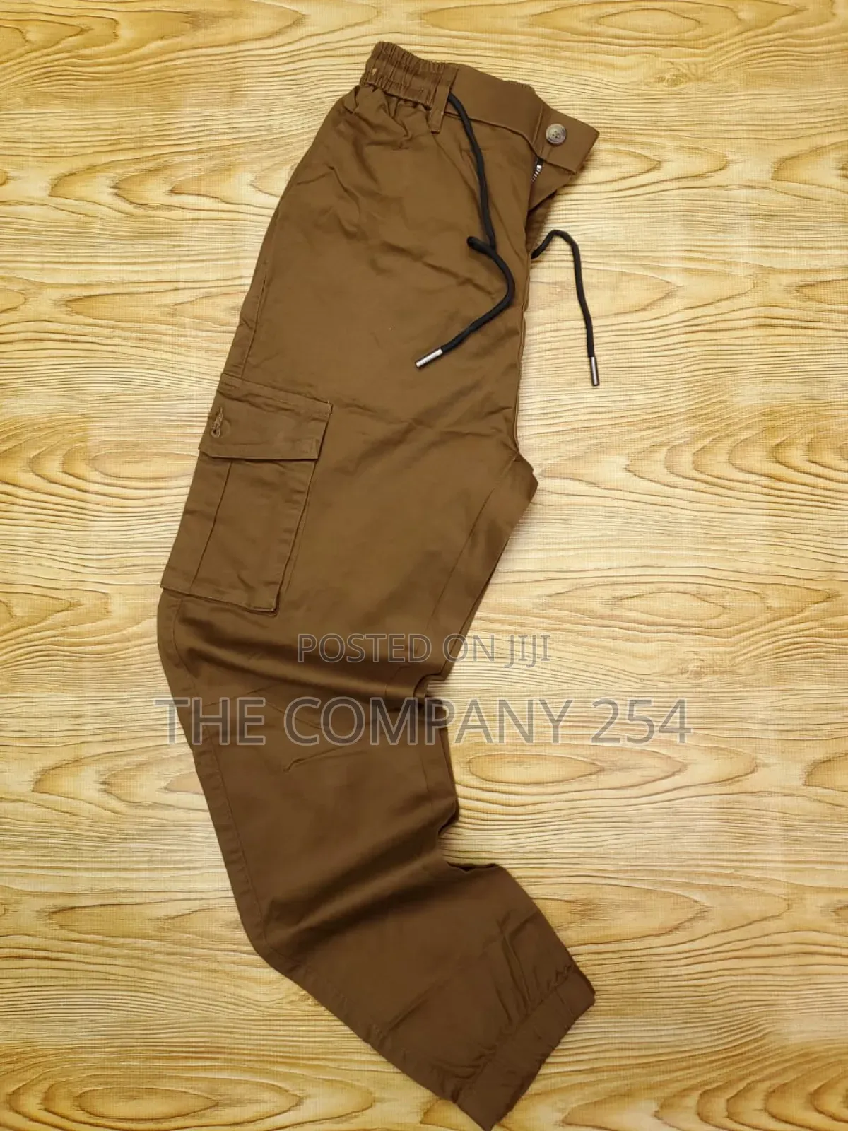 Quplain Side Pocket Khaki Unisex Cargo Pants Trouser