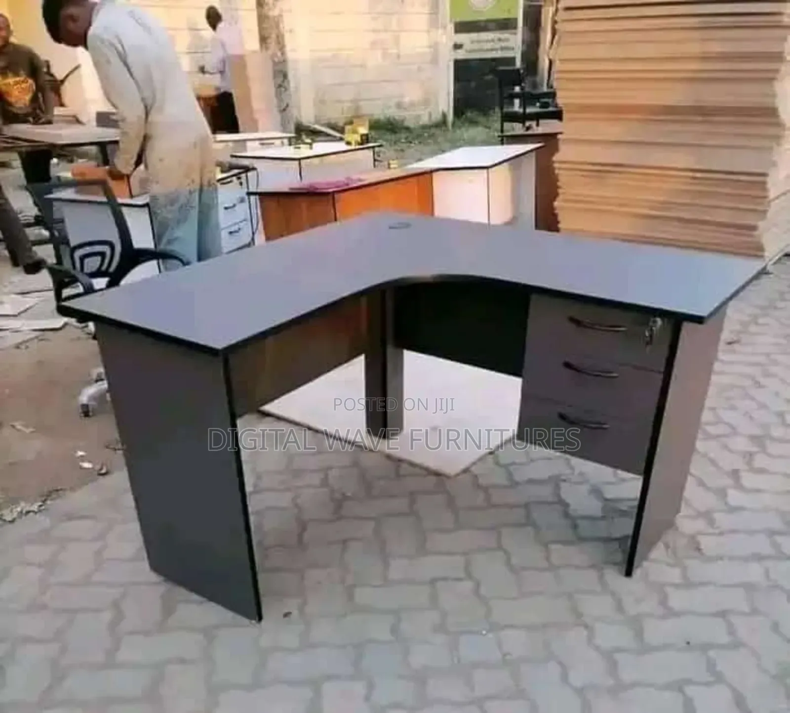 Generic L Shaped Office Desk With Drawers