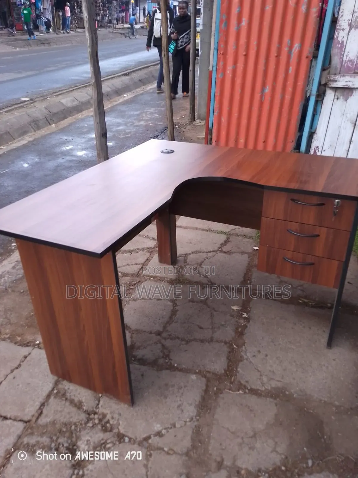 Modern L Shaped Office Desk With Drawers Lockable