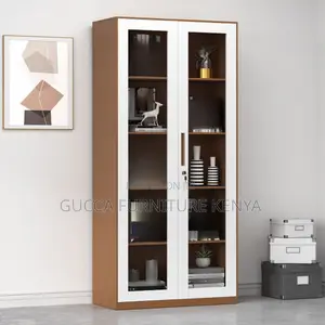 Cabinets: Modern Style Glass Front Document/File Cabinet