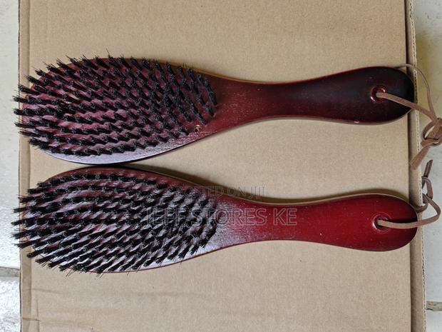 Single Brown Barber Brush - main view