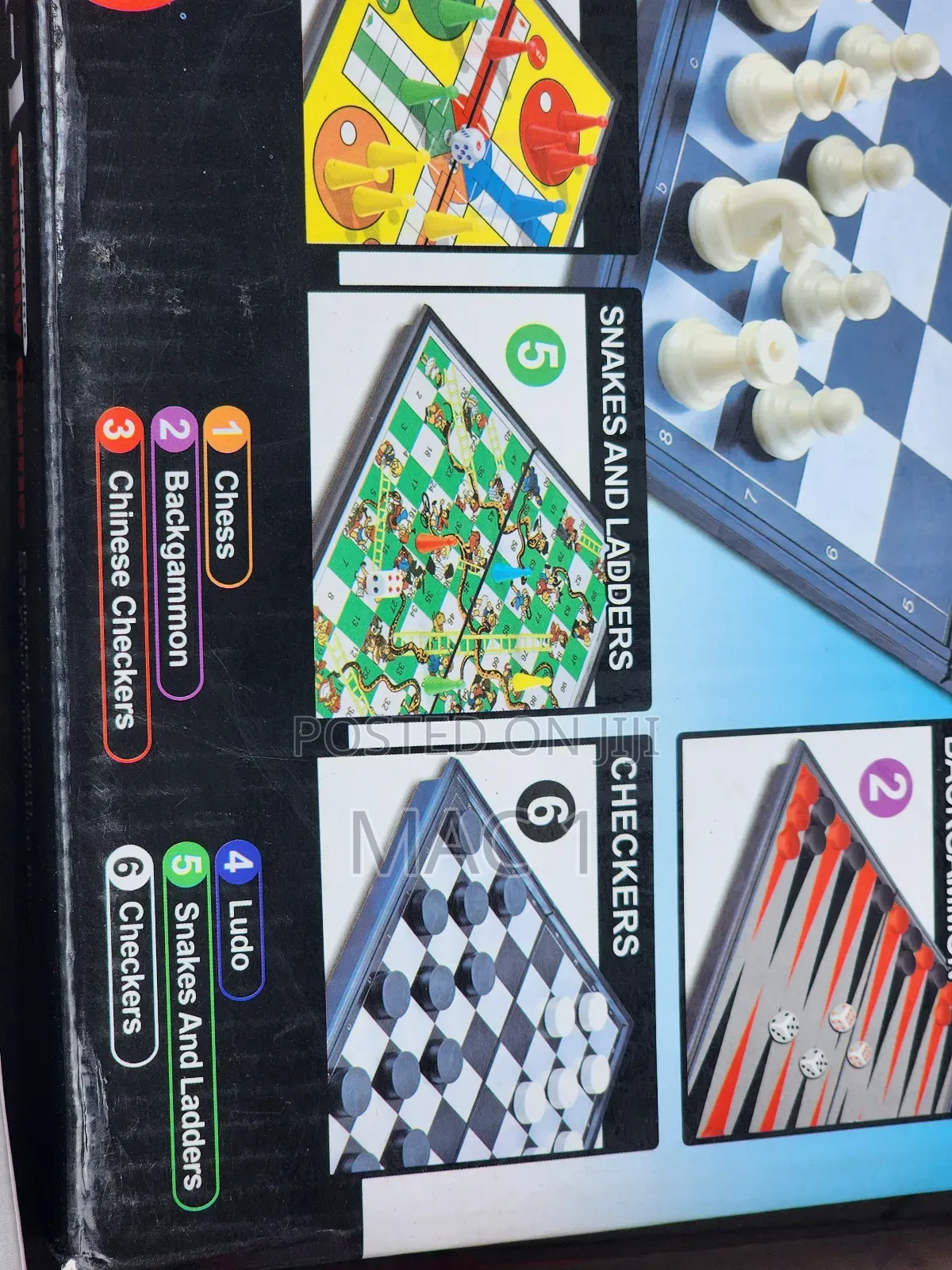 6 in 1 Combination Board Game Chess Ludo Checkers Etc