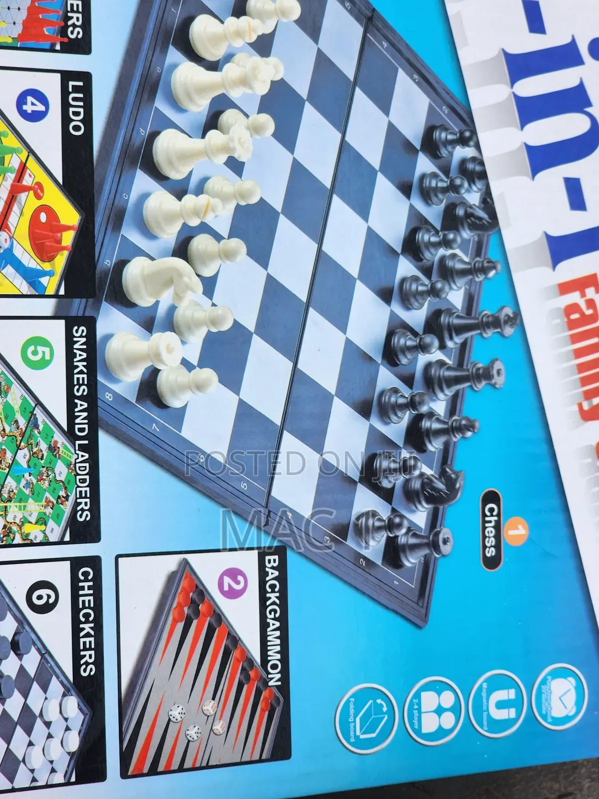 6 in 1 Combination Board Game Chess Ludo Checkers Etc