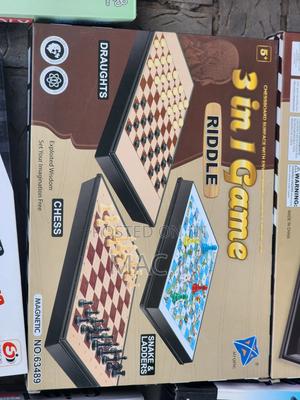 3 in 1 Board Game Chess Checkers and Snake Ladders - thumbnail 2