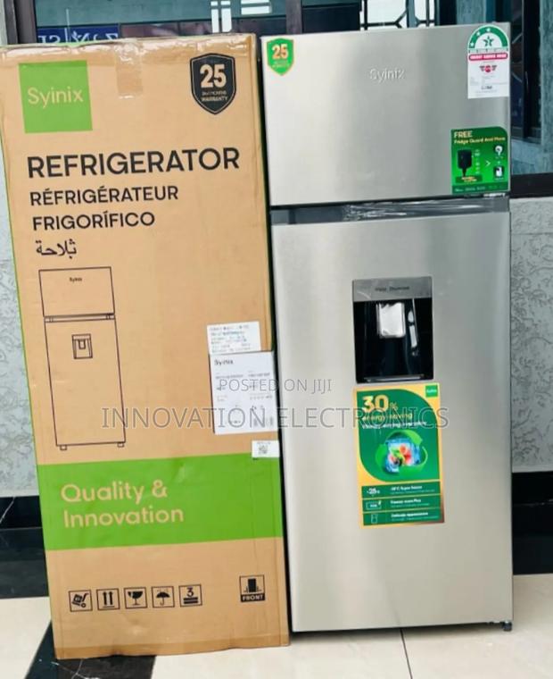 Syinix 210 Litres Double Door Fridge With Water Dispenser