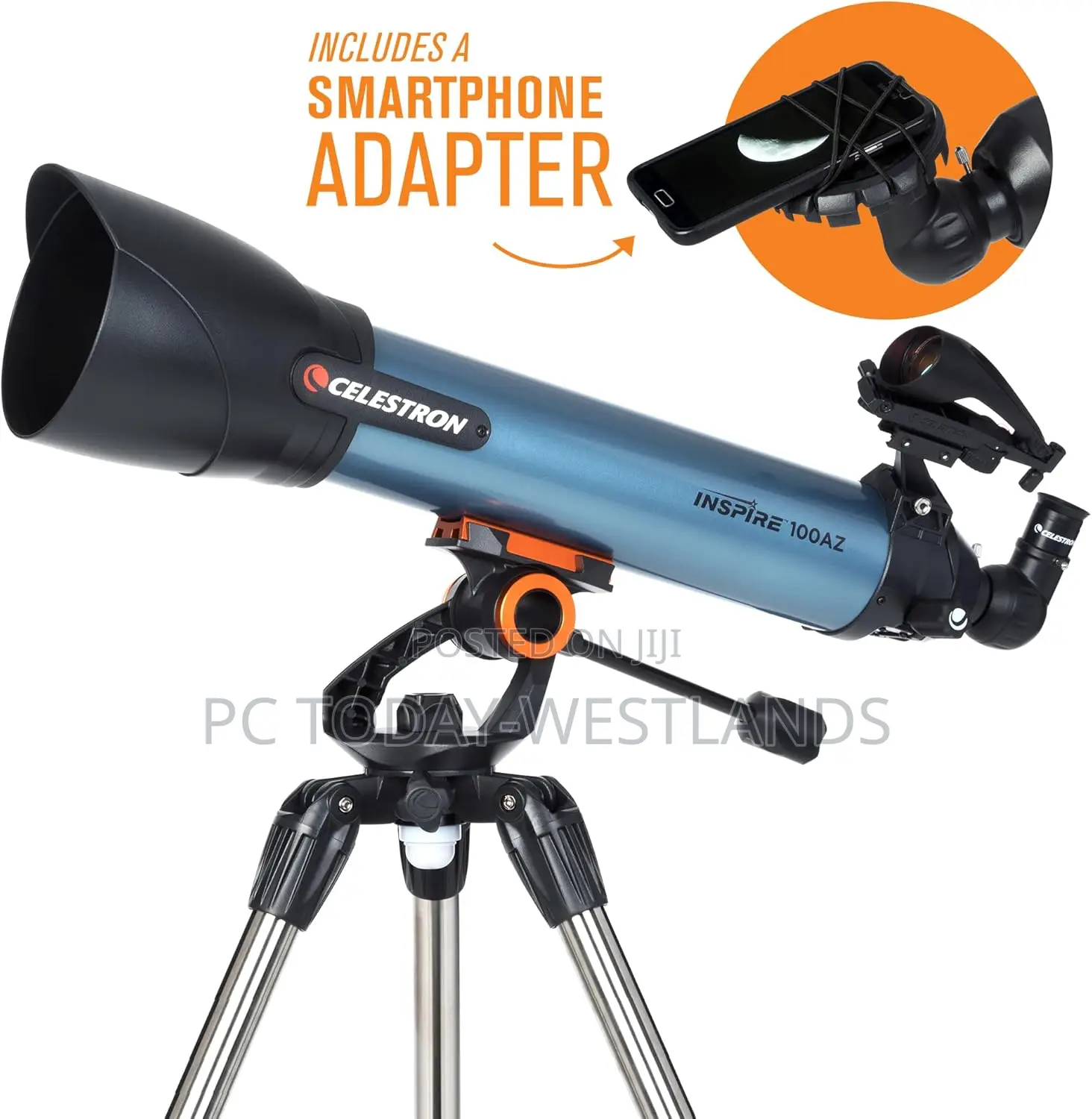 Celestron Inspire 100az Refractor Telescope Smartphone Adapt