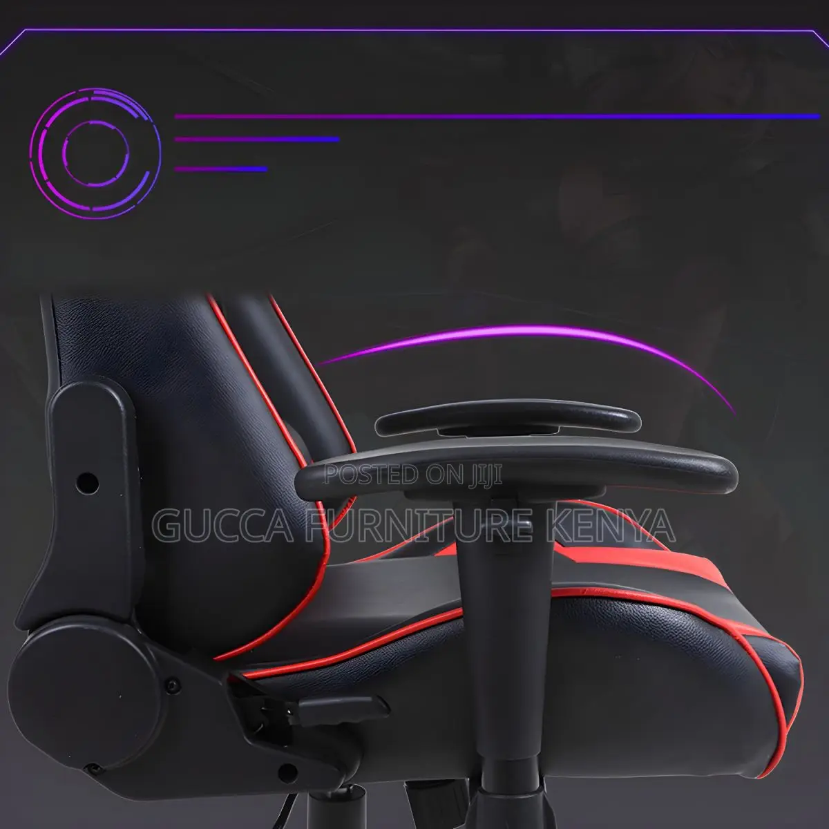 Office Chair: Headrest Upholstered Swivel Faux Leather Chair
