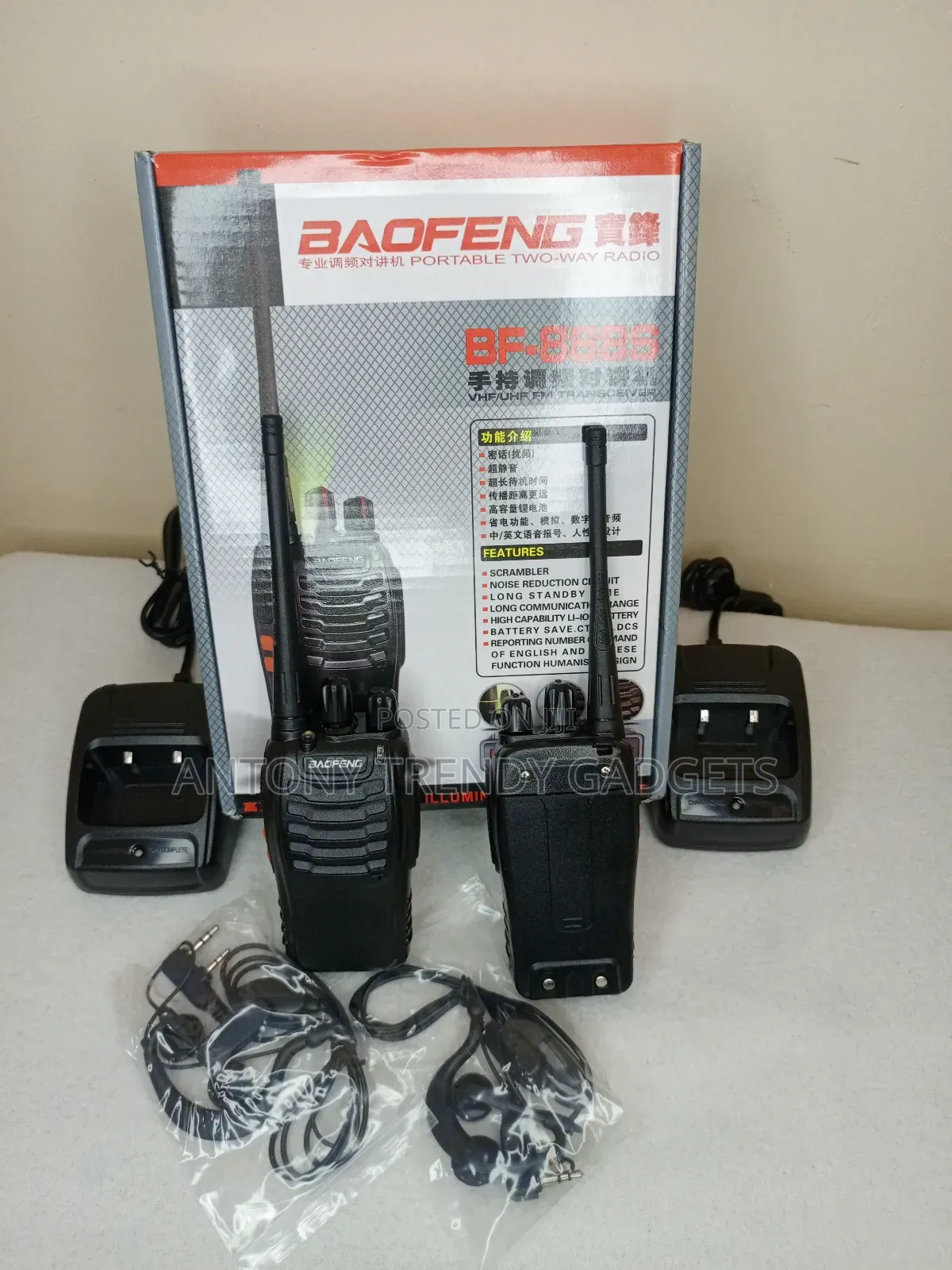 Bf-888s Walkie Talkie Handheld Walkie Talkie (Black) 2 Pack
