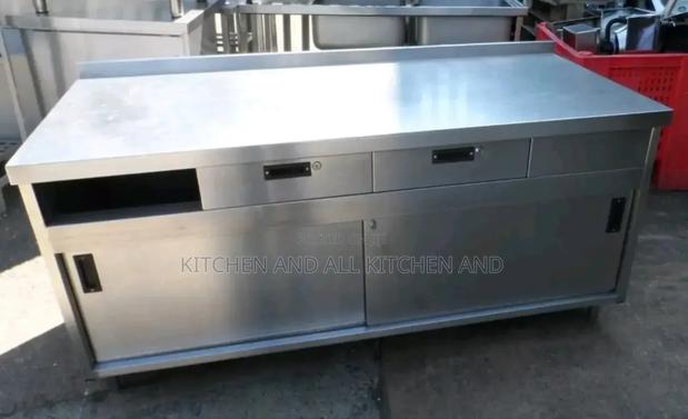 Extraordinary Stainless Steel Cabinet With Worktop