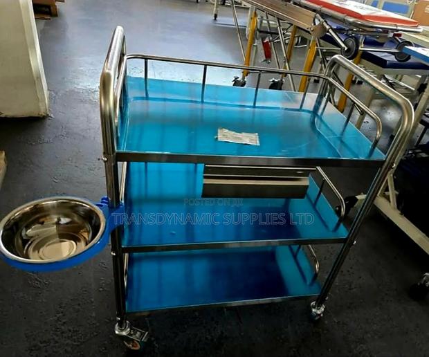 3 Shelves Hospital Instruments Trolley