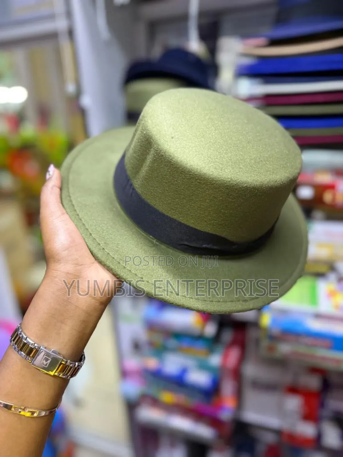 Jungle Green Flat Top Fedora Hats