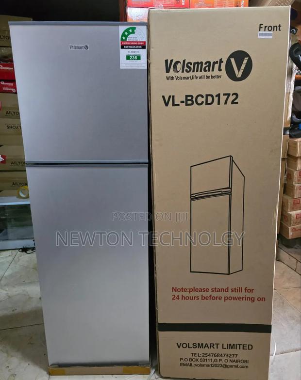 Silver Volsmart 108 Litres Double Door Refrigerator