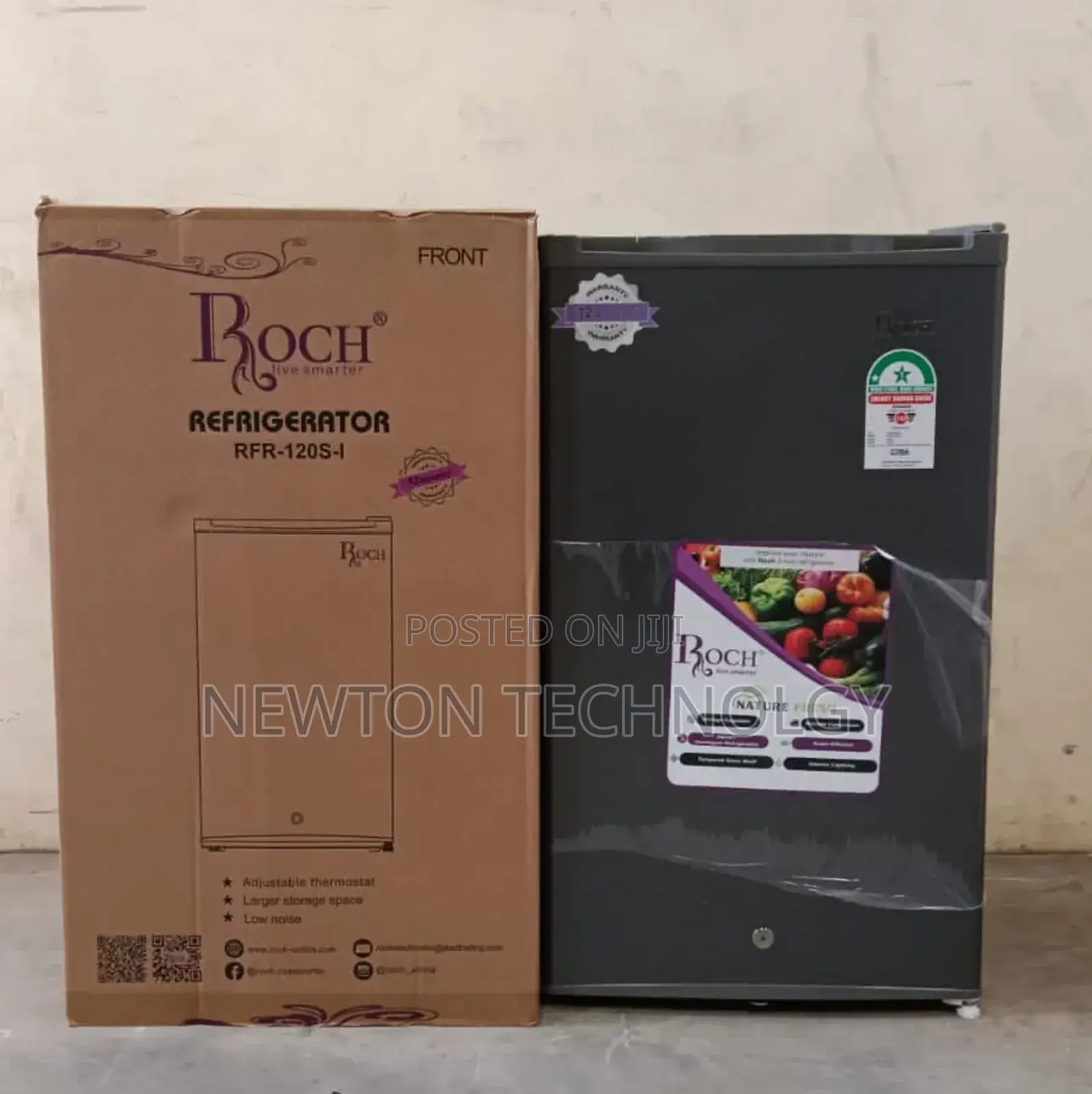 Roch Single Door Refrigerator - 90 Litres - Silver
