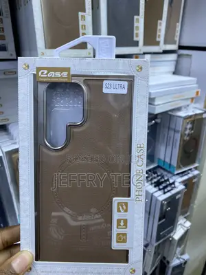 Waokn Leather Magsafe Case for Samsung S23 Ultra-Brown