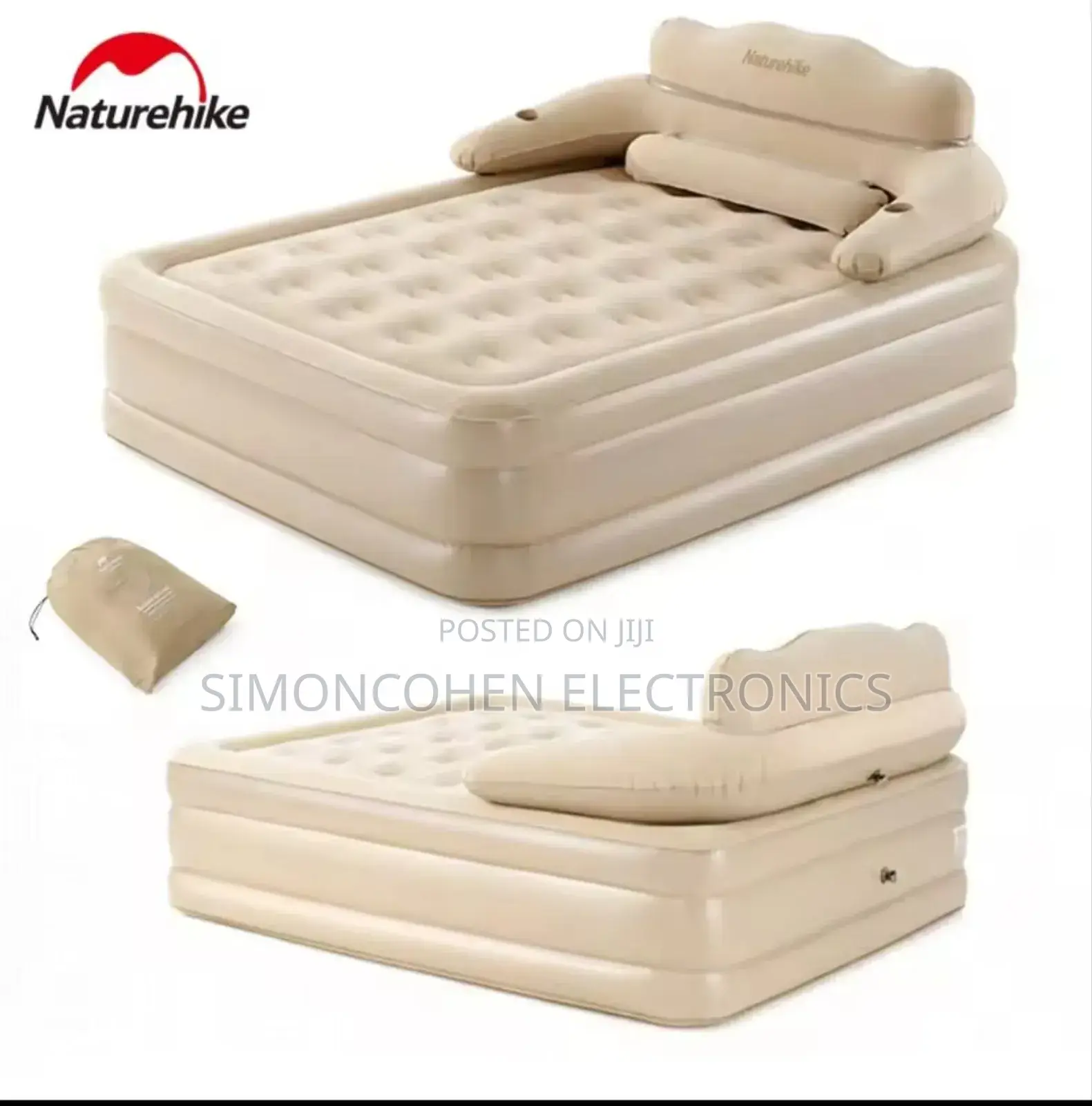Inflatable Bed With Backrest With Self Pumping Electric Pump