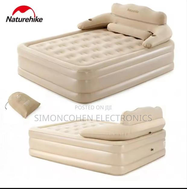 Inflatable Bed With Backrest With Self Pumping Electric Pump - main view