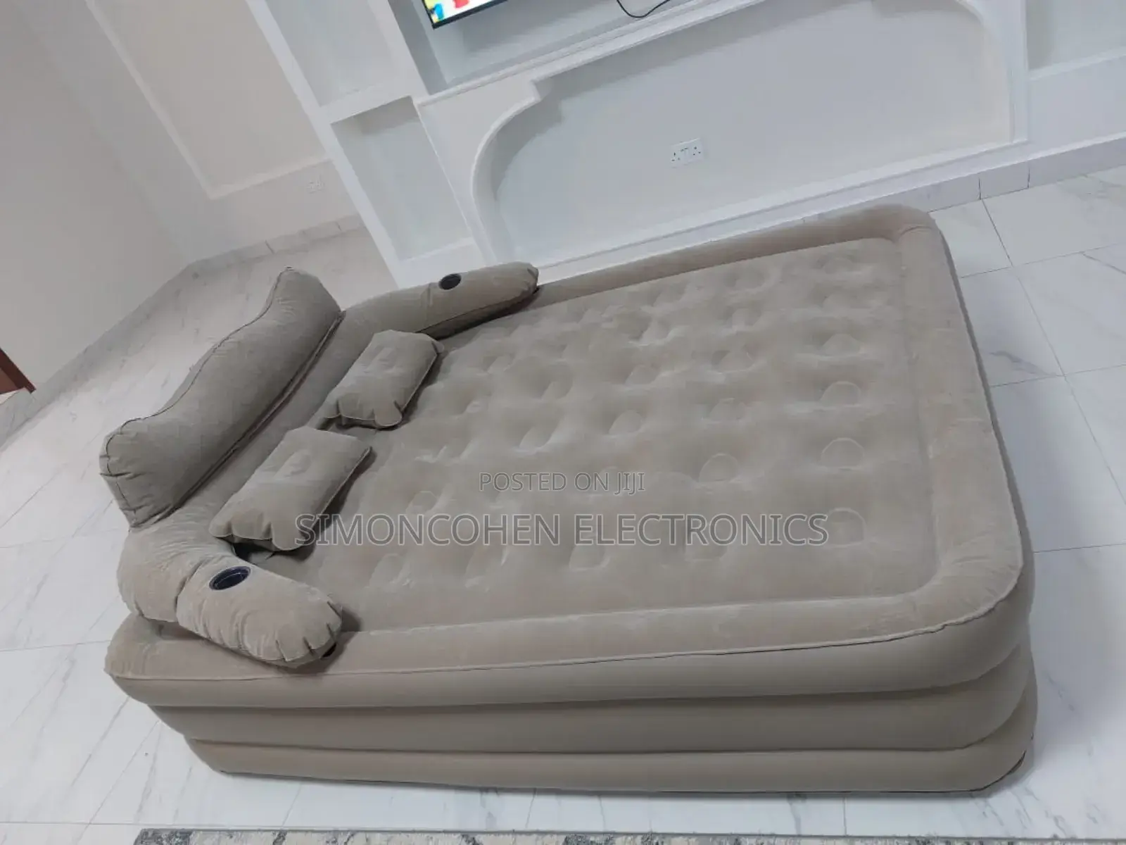 Inflatable Bed With Backrest With Self Pumping Electric Pump