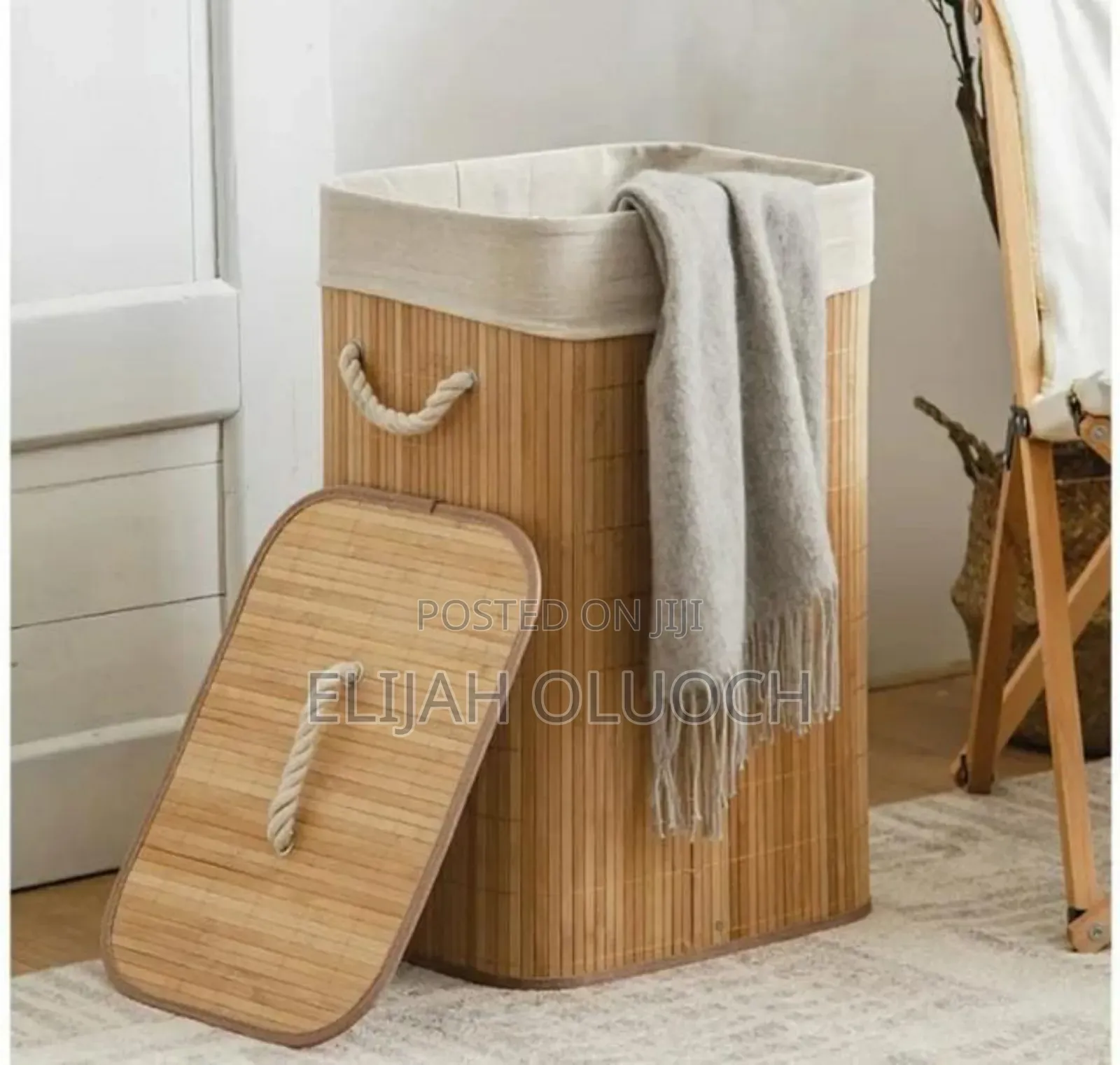 Foldable Large Capacity Wooden Laundry Basket
