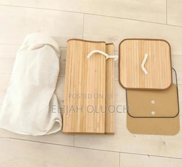 Foldable Large Capacity Wooden Laundry Basket - thumbnail 3