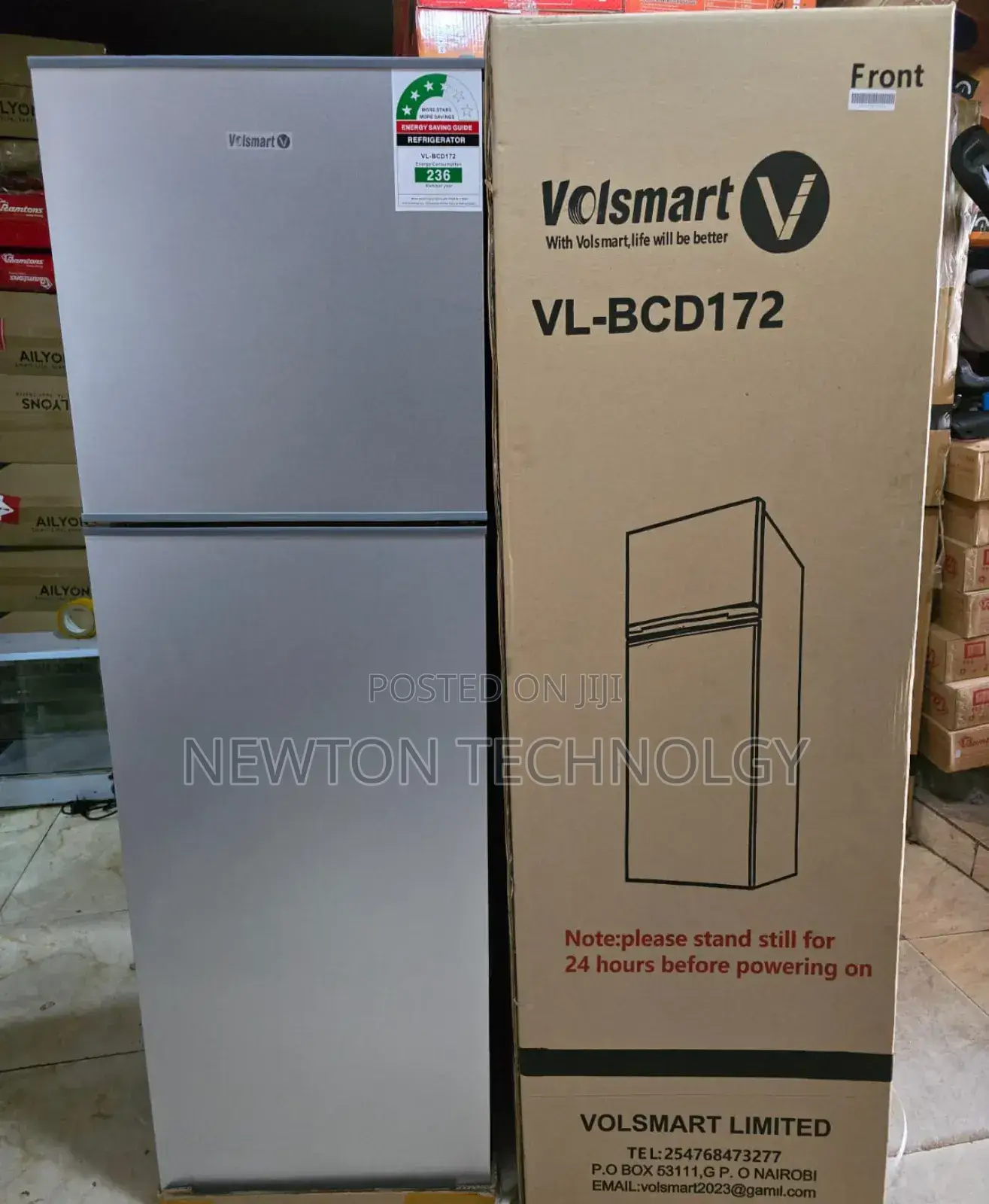 Silver Volsmart 172litres Double Door Refrigerator