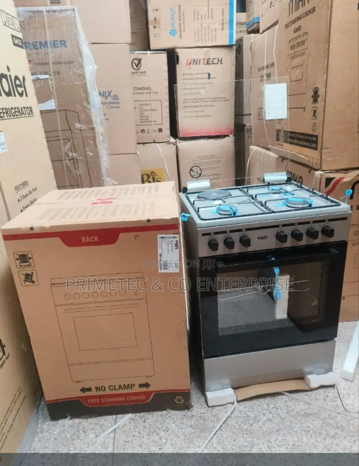 60*60 Von Cooker 3 Gas + 1 Electric Standing Cooker